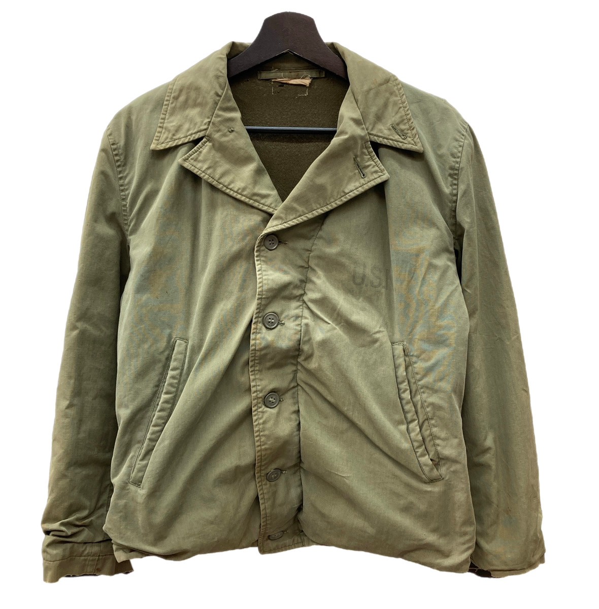 楽天市場】40s US NAVY N-4 Deck Jacket オリーブ 36相当 米軍