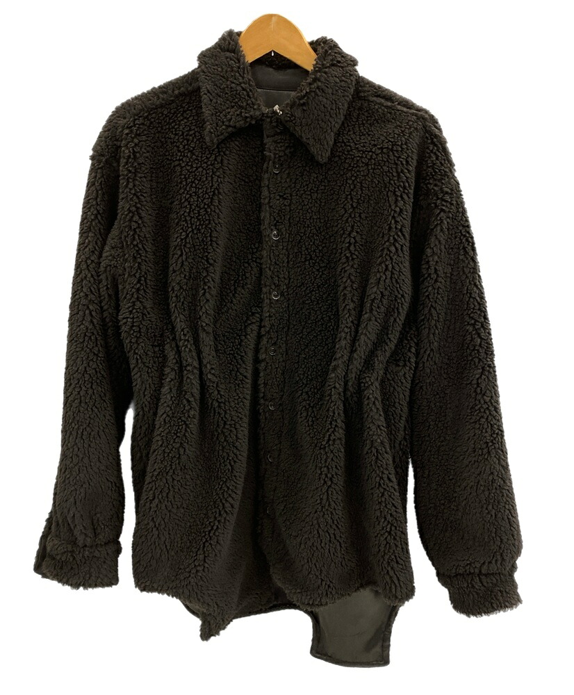 【中古】メゾンマルジェラ Maison Margiela デュアルウェアシャツ ボア ファー デザインシャツ シャツジャケット 黒 blk s50fp0026 サイズ38 長袖シャツ ブラック 101MT-3712｜ドンドンサガール