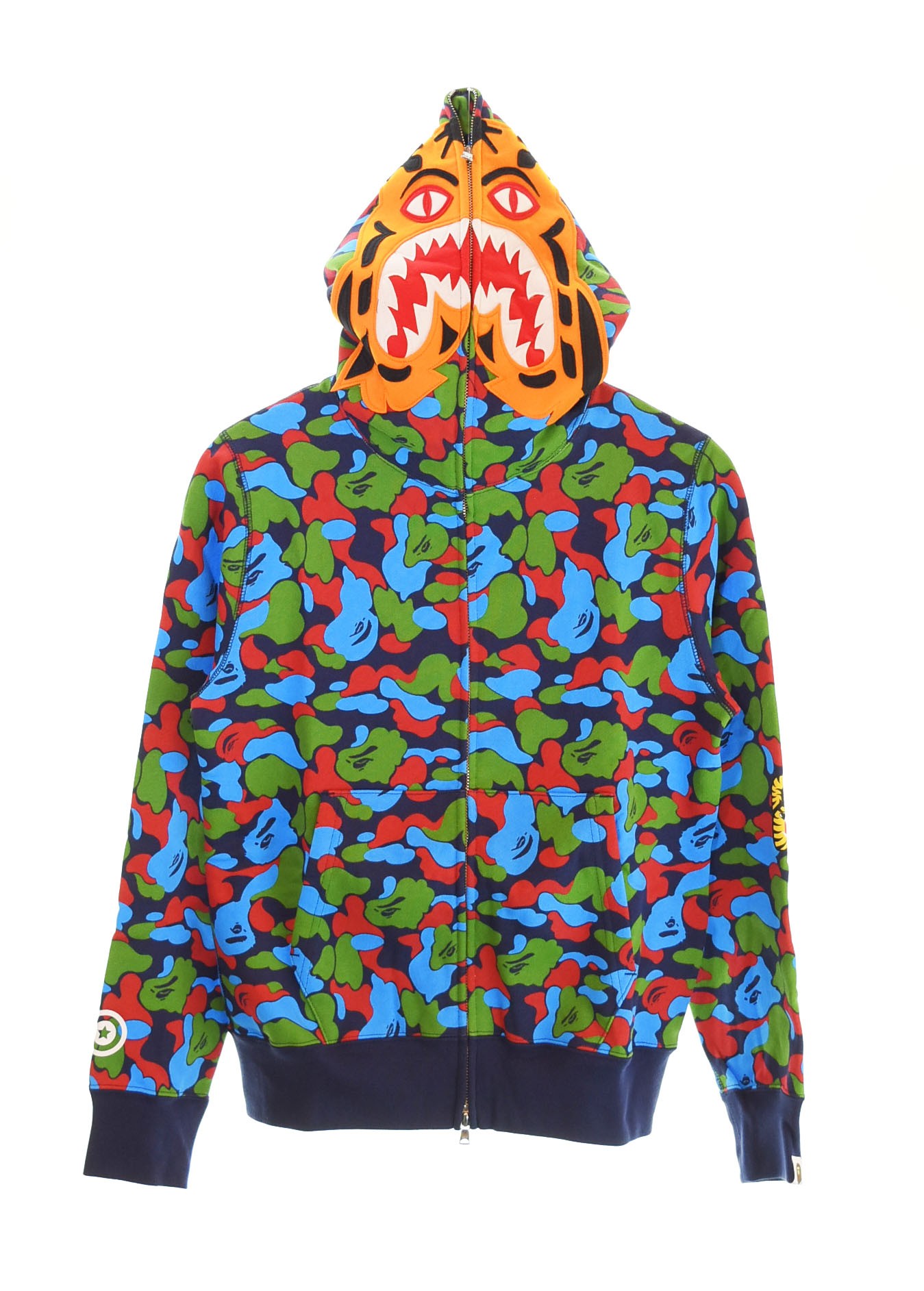 エイプ　タイガーパーカー　カモ　迷彩 楽天市場】【中古】A BATHING APEshark full zip hoodie カモ柄