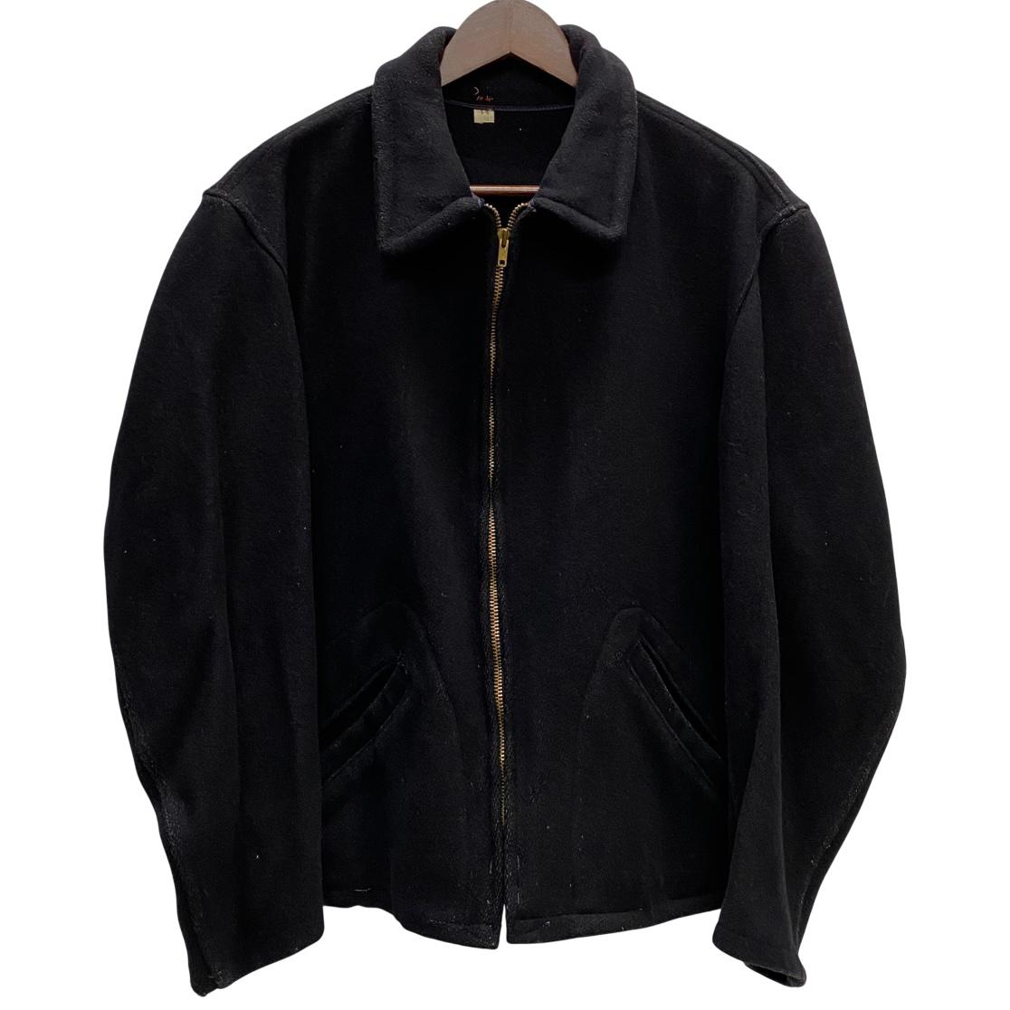 黒 ウール スポーツジャケット ジッパー付き　ヴィンテージ 楽天市場】40s KING O WEAR Wool Sports Jacket 黒 M Vintage