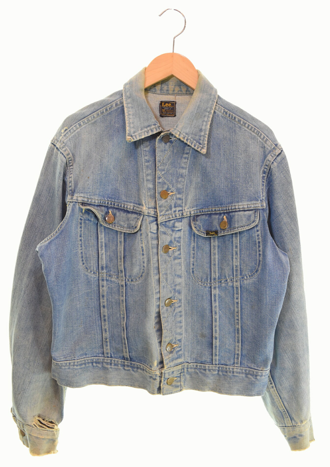 【60s 70s 黒タグ】Lee 101J サイズ36 USA製 60年代 Lee 101-J ®のみ黒タグ | ロングホーンインポート