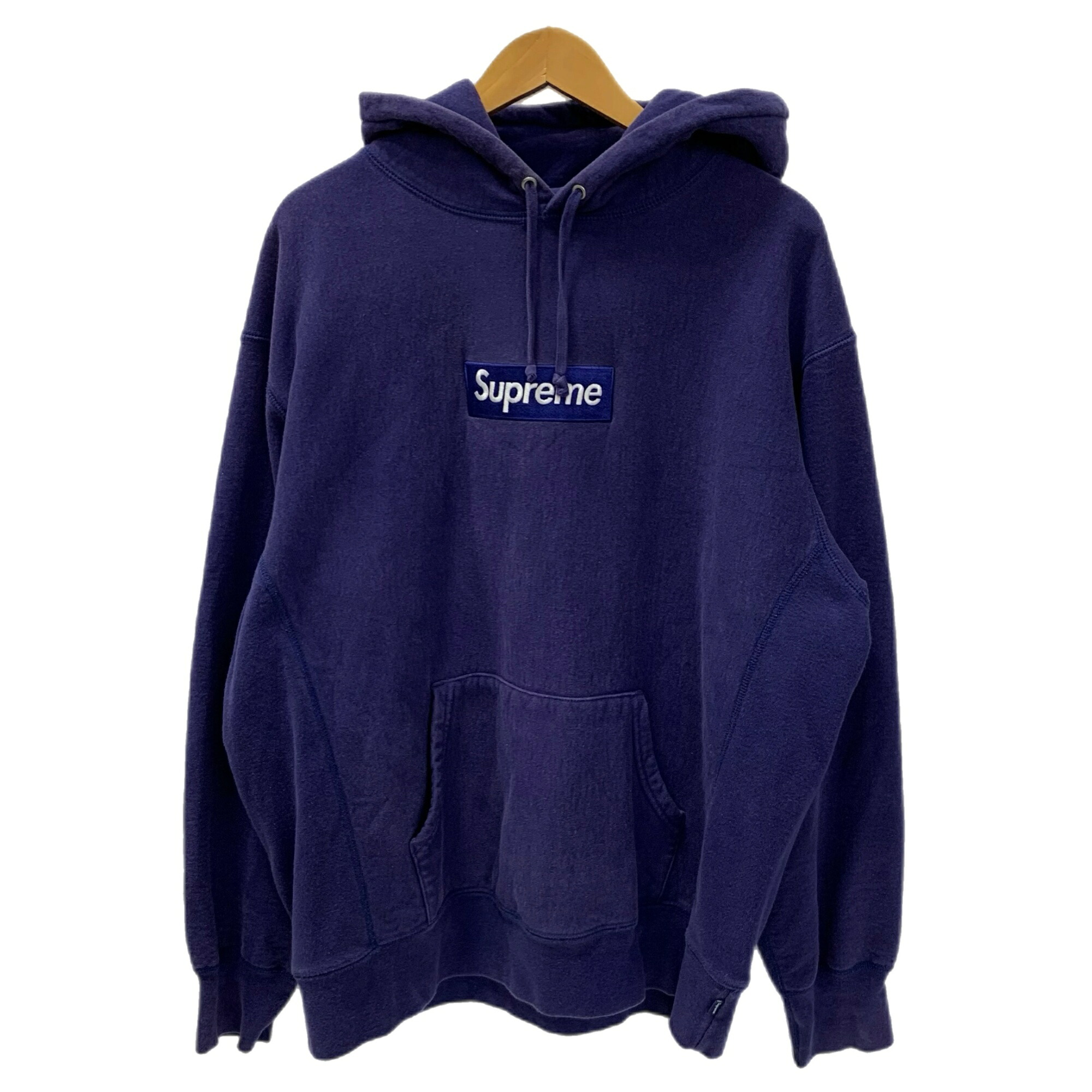 【中古】シュプリーム SUPREME 21AW ボックス席ロゴタイプ BOXLOGO アノラック パープル L大きさ 201MT-4013