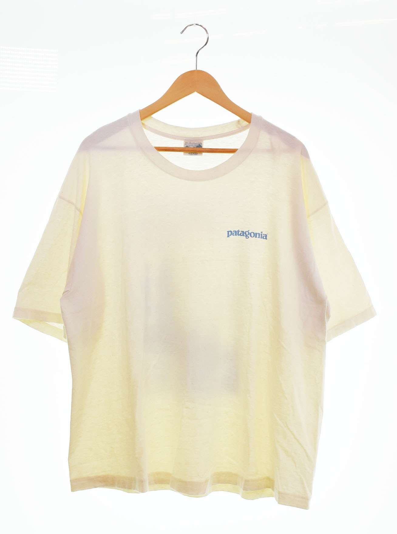【中古】パタゴニア PATAGONIA 90s 90's USA製 Yosemite ヨセミテ 吉田博 前期 初期タグ ボックスシルエット オーガニックコットン XL Tシャツ ホワイト 103MT-2758|ドンドンサガール
