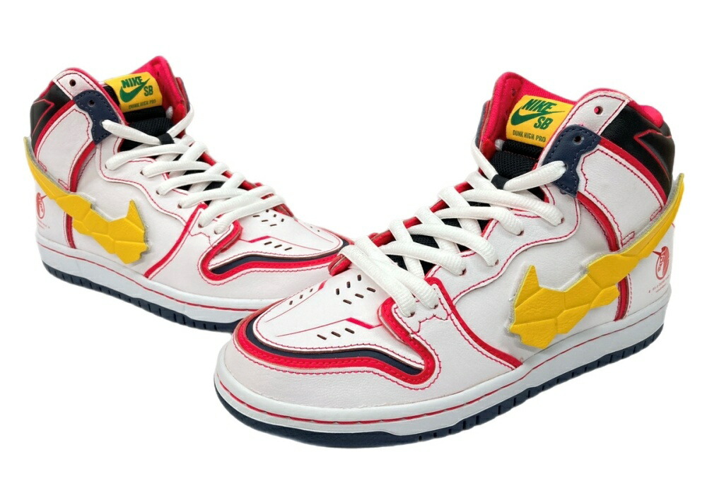 【中古】 ナイキ NIKE 21年製 × GUNDAM UNICORN 機動戦士ガンダムUC SB DUNK HIGH PRO QS UNICORN ダンク ハイ ユニコーン シューズ 白 DH7717-100 メンズ靴 スニーカー ホワイト 25cm 104S-902画像
