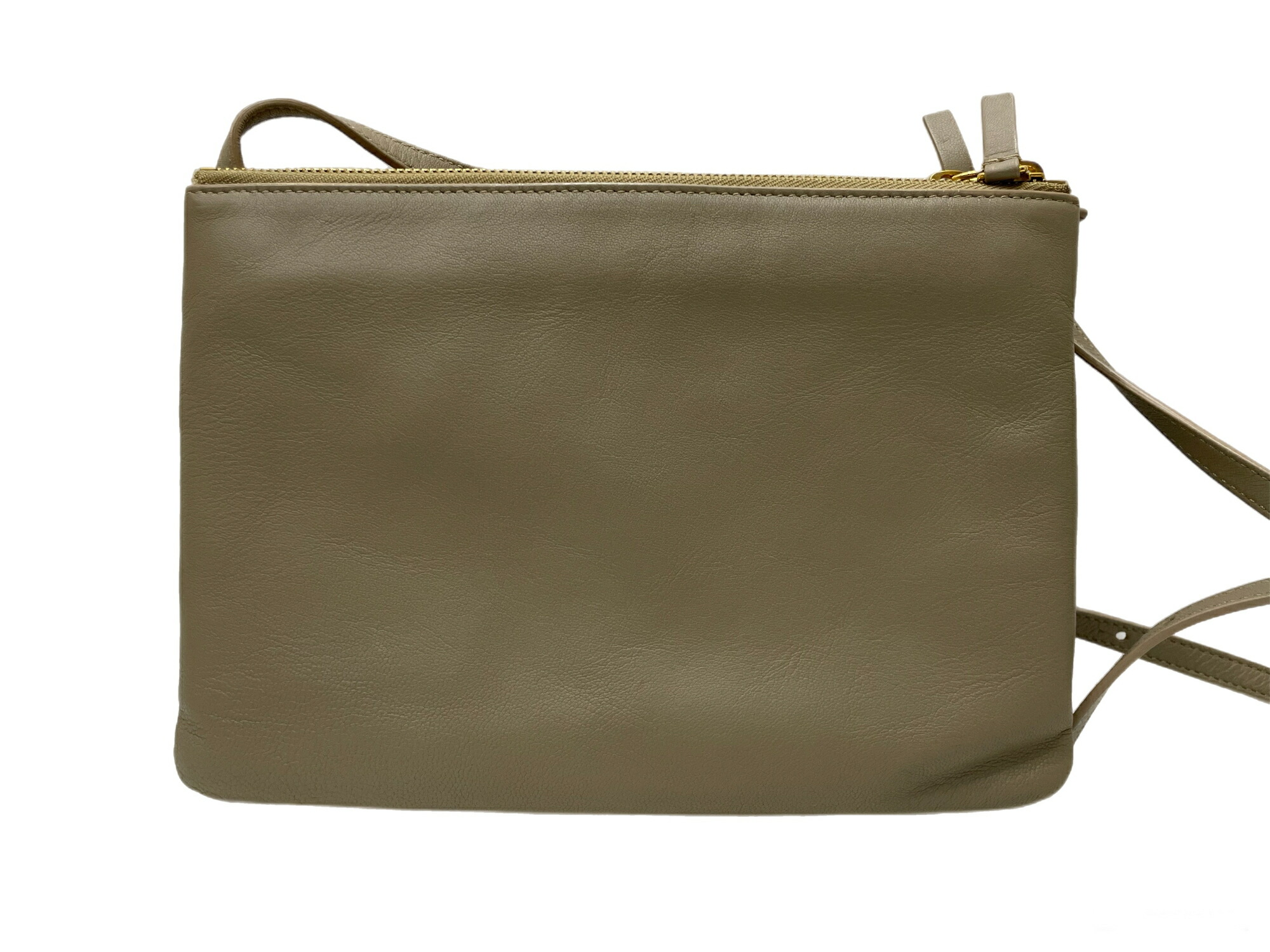 美品☆確実正規品セリーヌトリオラージ☆グレー☆ショルダーバッグ☆CELINE ティーン ブザス トリオンフ ショルダーバッグ レザー グレー