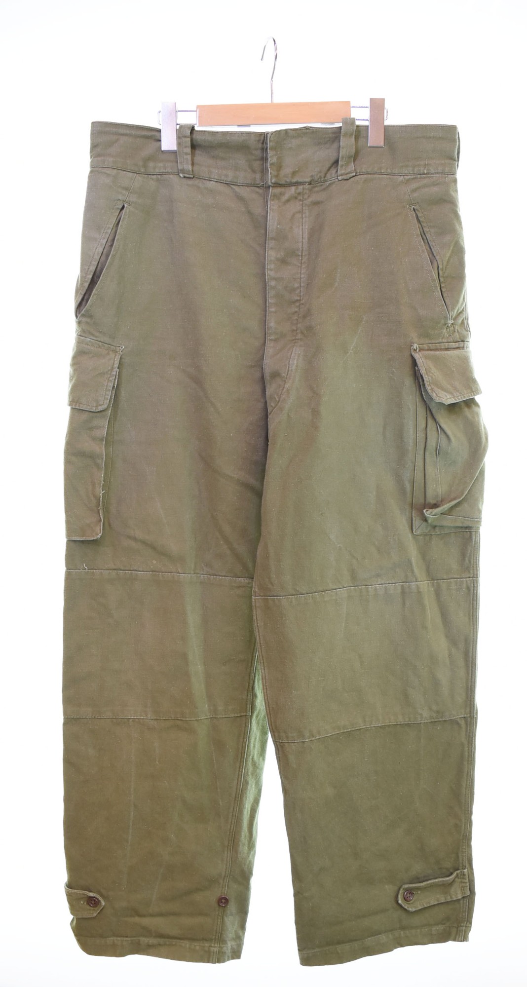 【中古】ミリタリー Military 50s フランス共和国軍 M-47 前期 コットンツイル いの一番名取り草2つ  カーゴパンツ カーキ緑であること 103MB-509
