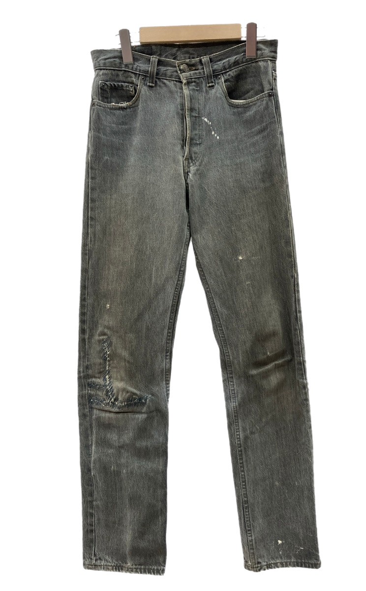 【中古】 リーバイス Levi's 90s 90年代 501 先染め ブラック ジーンズ ジーパン USA製 ボタン裏653 無地 デニム ブラック W29 L34 104MB-295｜ドンドンサガール 8,162円