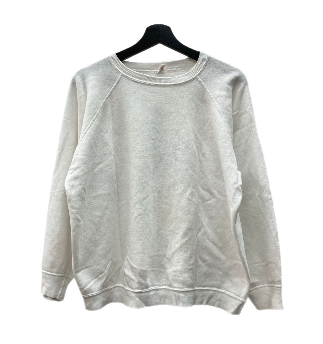 【中古】 ヴィンテージ vintage 80s 80年月日 ラグラン捩り ヴィンスウェ うしろ側刷り上げる 白 流汗 刷り上げる 白いこと XL大きさ 104MT-1724