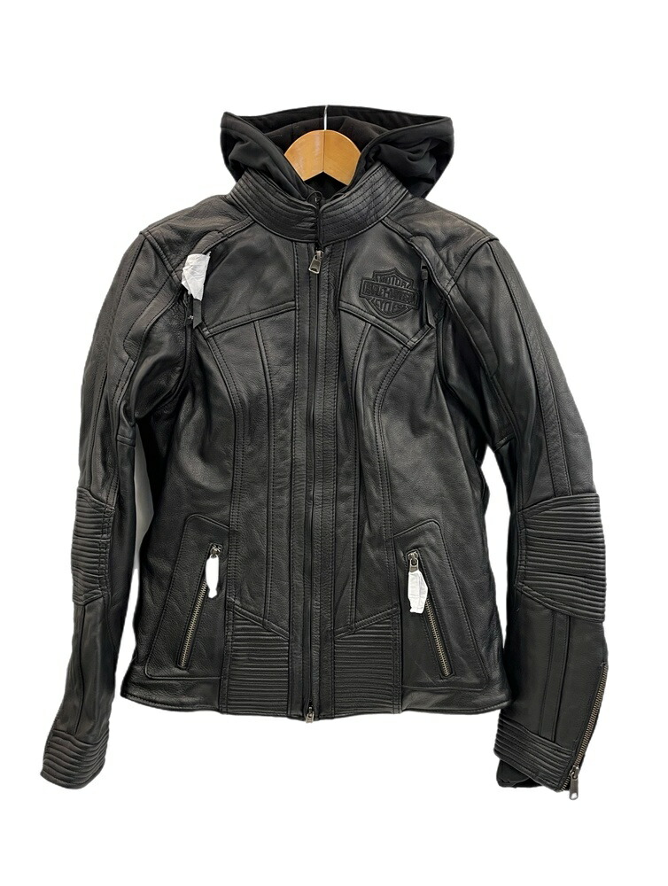 ハーレーダビットソンブラックレザーシングルライダースジャケットMサイズ HARLEY DAVIDSON】【シングルライダース】【アウター】ハーレー