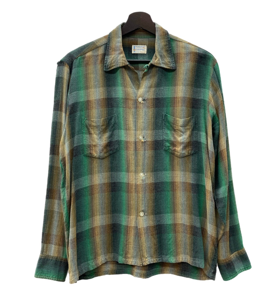 楽天市場】50s〜60s TOWNCRAFT Print Corduroy Open Collar Shirt 生成