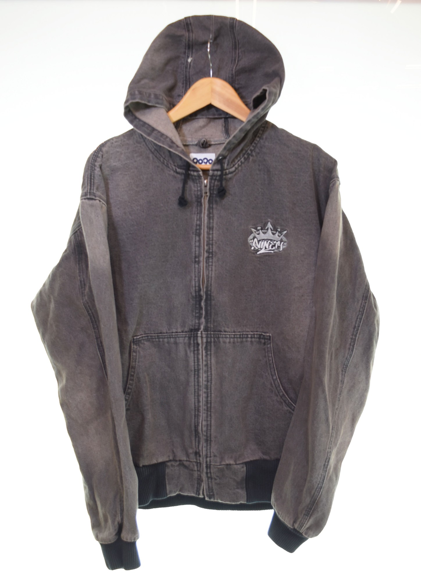9090 (ナインティーナイン) ジップパーカー　L 9090 ナインティナインティ Destroyed Collage Zip Hoodie