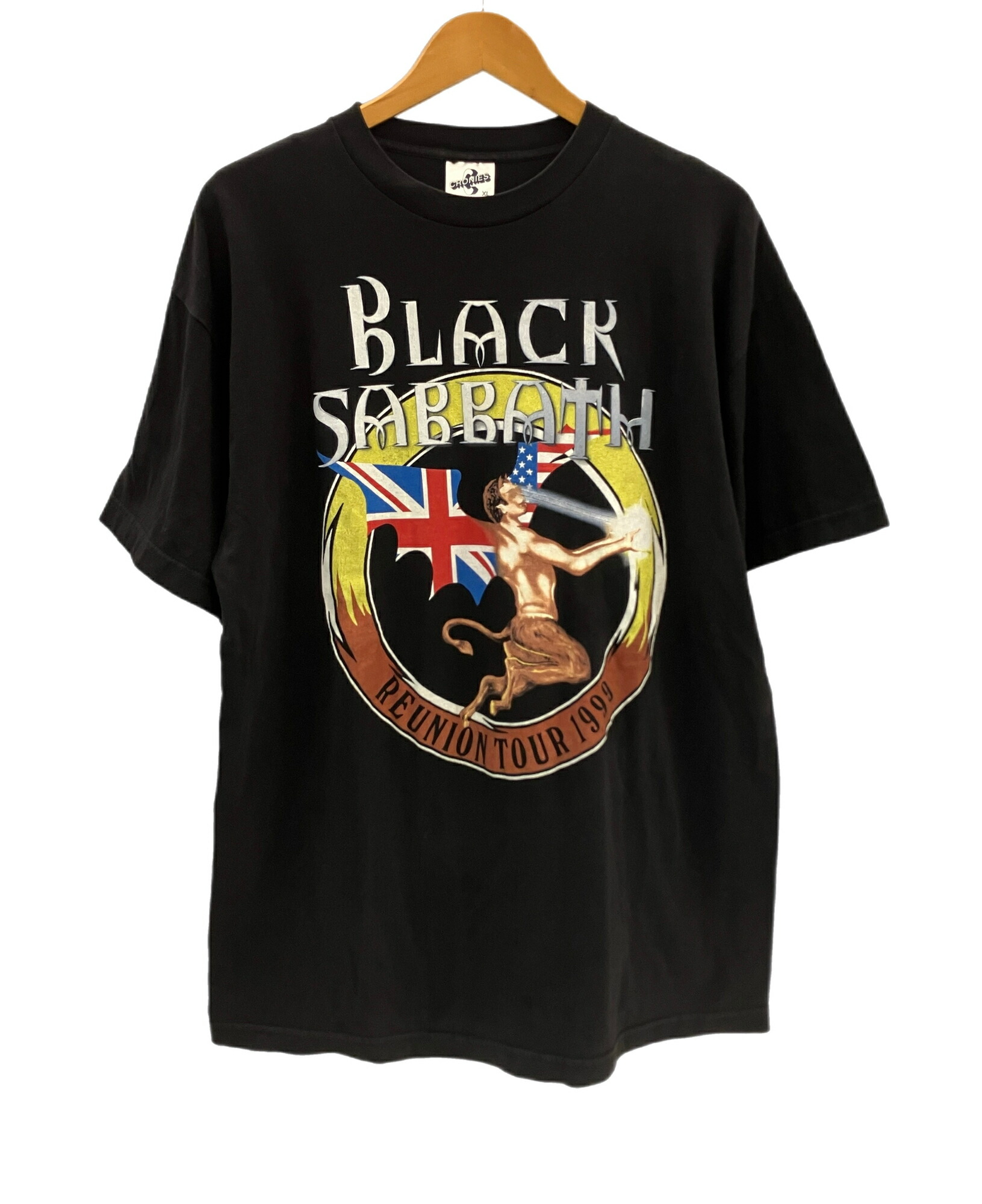 【中古】ダンス楽隊 band 90\u0027s 90年月日 CRONIES Black Sabbath REUNION TOUR 1999 ブラックサバス 周遊旅行T VINTAGE ヴィンテージ XL ティーシャツ 黒いこと LL大きさ 101MT-4923