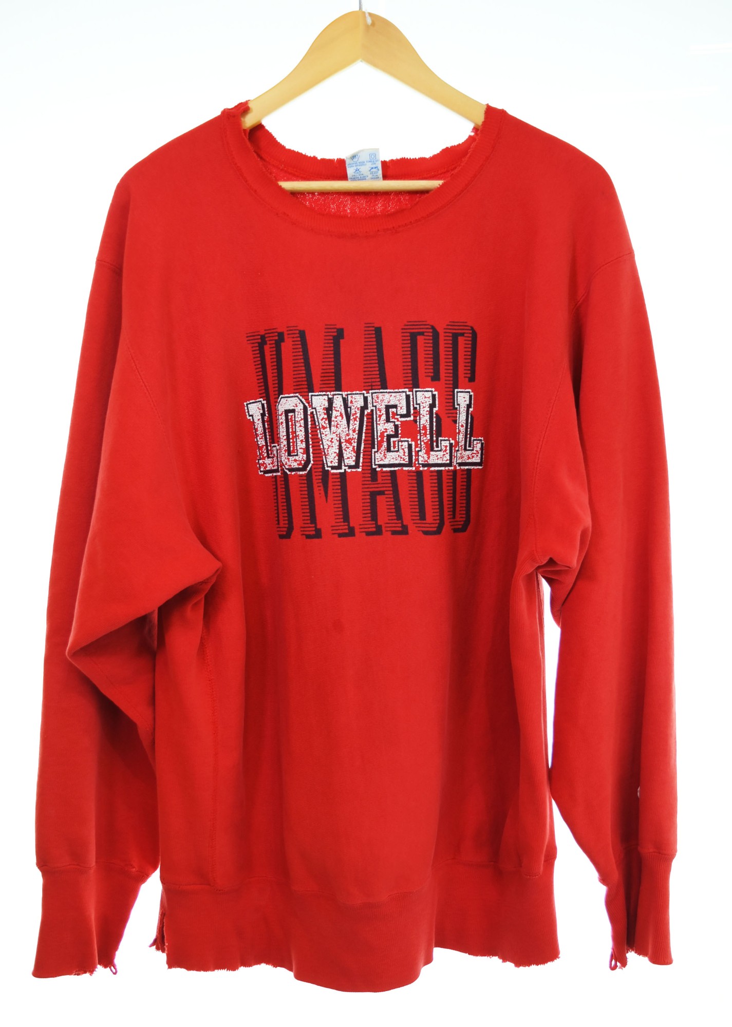 【中古】はやりっ子 Champion Reverse Weave 90s 90日付け LOWELL COLLEGE LOGO SWEAT カレッジロゴスウェット 流汗 赤いこと L大きさ 103MT-2978