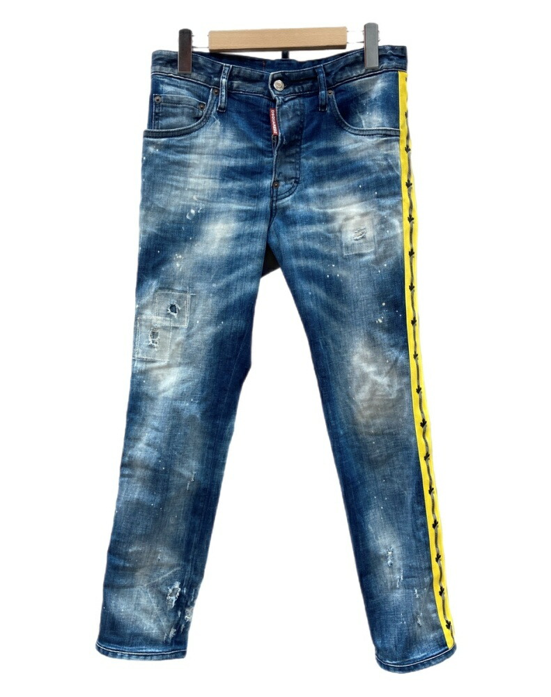 【美品】DSQUARED2ディースクエアード 伊製 ブリーチスケータージーンズS DSQUARED2 - Skater Jean / スケーター ジーンズ / S79LA0028