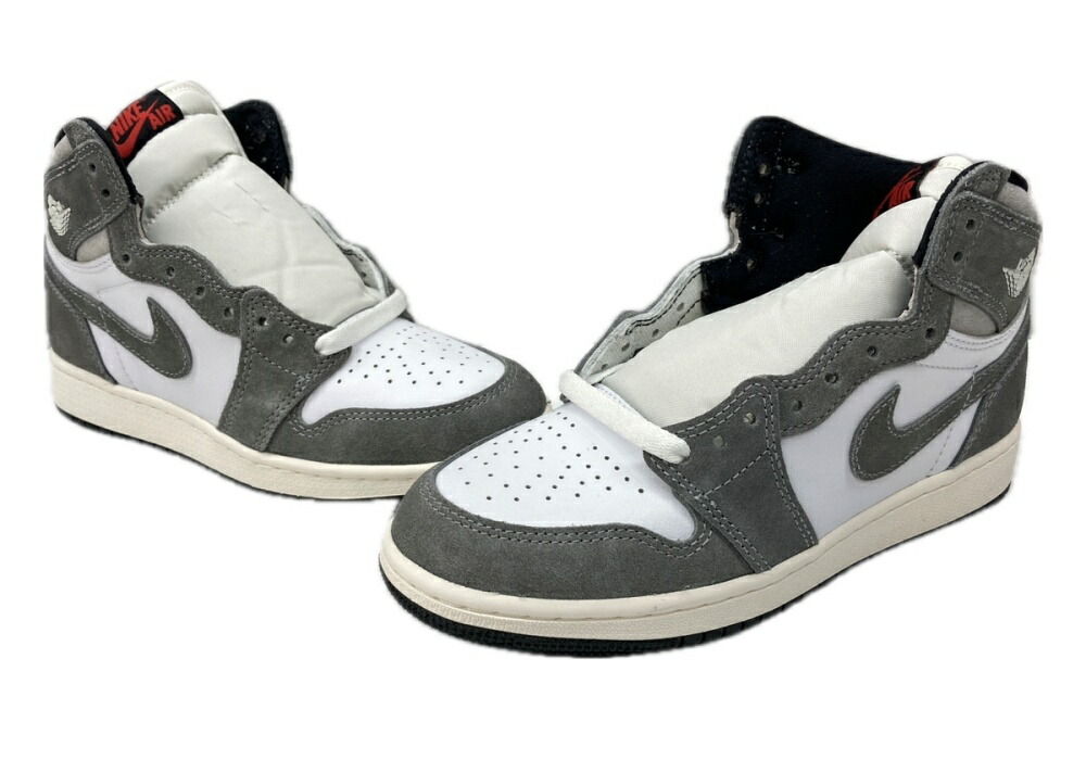 【中古】 ナイキ NIKE 22年製 AIR JORDAN 1 RETRO HIGH OG GS エア湖 ジョーダン レトロ ご機嫌 AJ1 バスケ シューズ 白 灰 FD1437-051 レディース靴 スニーカー 薄墨色 23糎 104S-945
