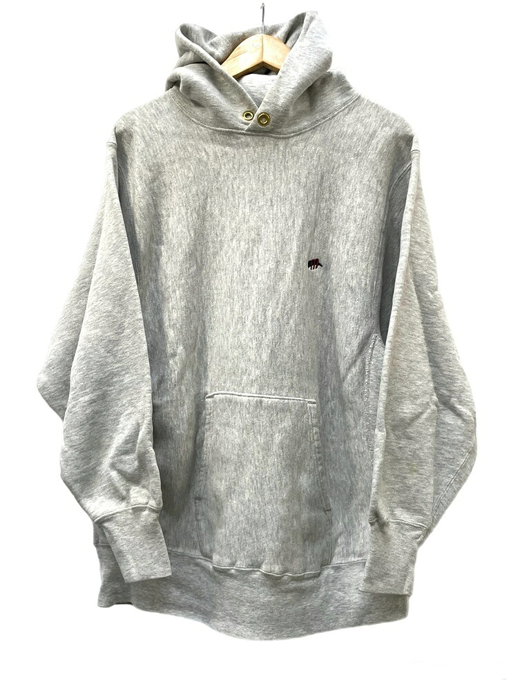 【中古】チャンピオン Champion &times; mariah 80&rsquo;s マライア ダブルネーム ワンポイント ロゴ プルオーバー パーカー グレー L 601MT-61｜ドンドンサガール
