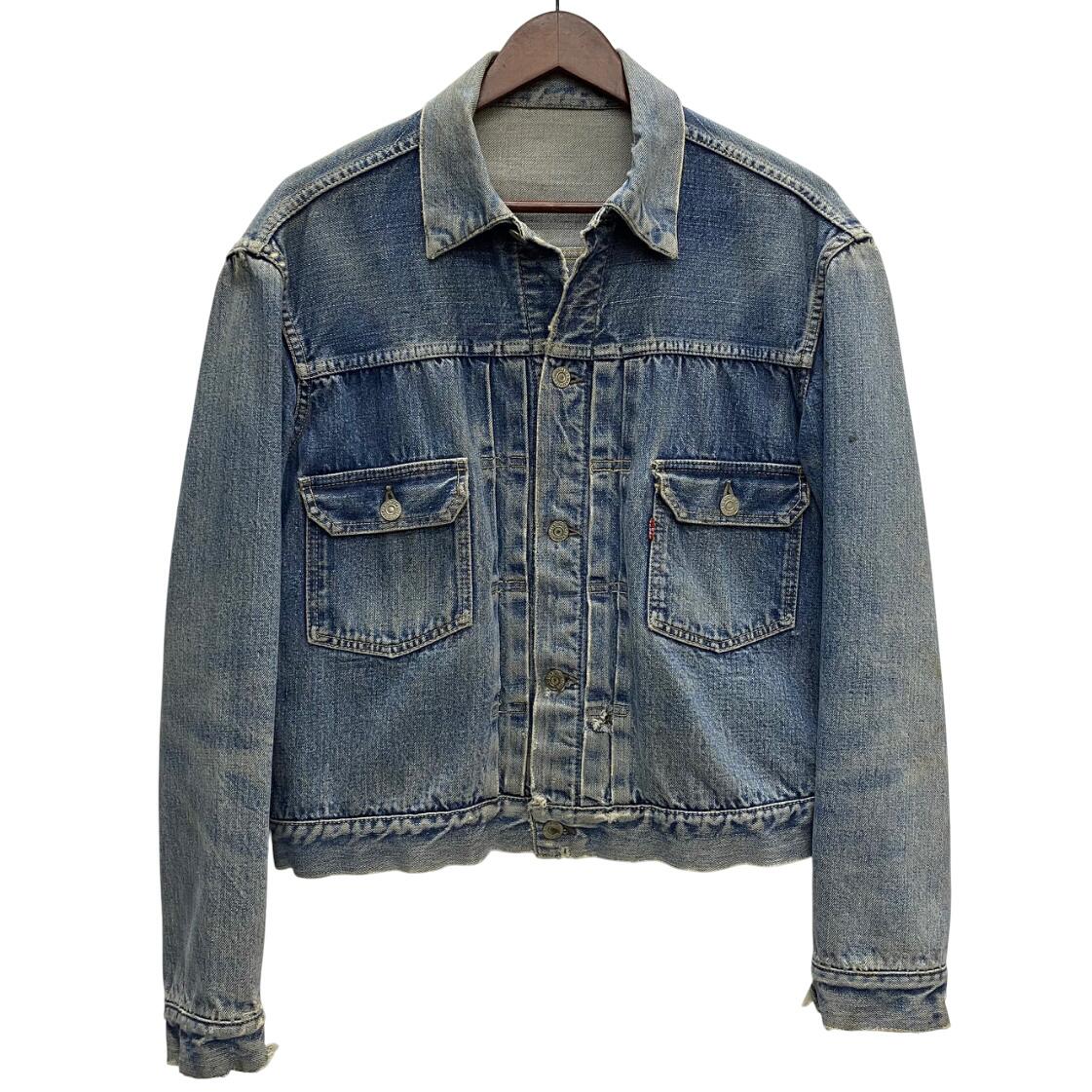 【中古】リーヴァイズジーンズ Levi\u0027s 50\u0027s 517XX 2nd 紙継ぎ切れ ハギ付き添い人 下穿きはね除ける 上衣 青味 201MT-4512 VB