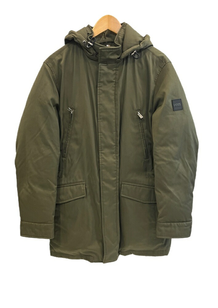 【中古】ヒューゴボス HUGO BOSS ダウンコート ダウンジャケット UK48 ジャケット カーキ 101MT-5013｜ドンドンサガール