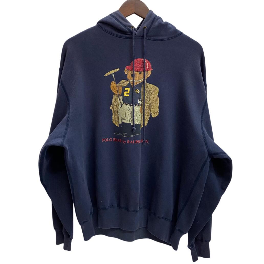 90's ポロバイラルフローレン　ポロベア ネイビー　パーカー Lサイズ. 楽天市場】古着 Polo by Ralph Lauren ポロバイラルフローレン