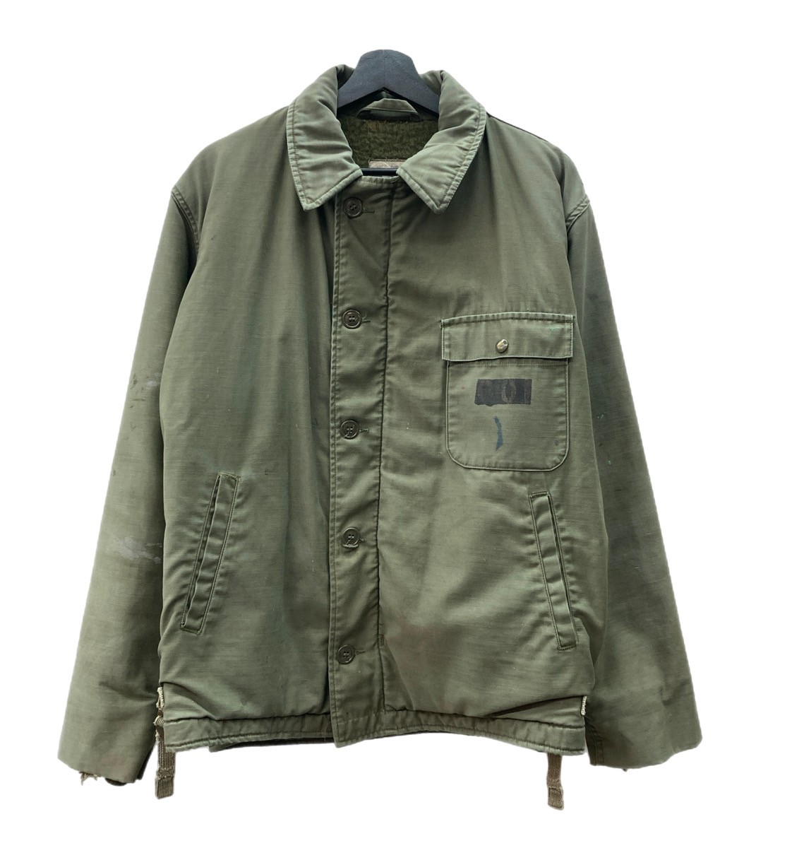 N-1型デッキジャケット古着緑オリーブグリーンカーキusnステンシルn1メンズ N-1型デッキジャケット古着緑オリーブグリーンカーキusn