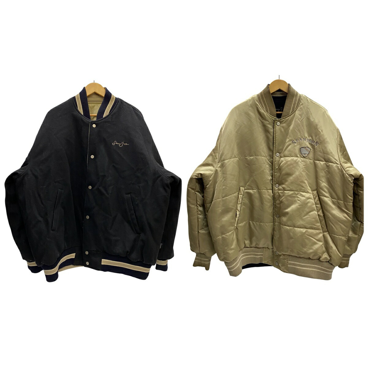 楽天市場】SEAN JOHN ナイロンスタジアムジャケット 大きいサイズ 刺繍