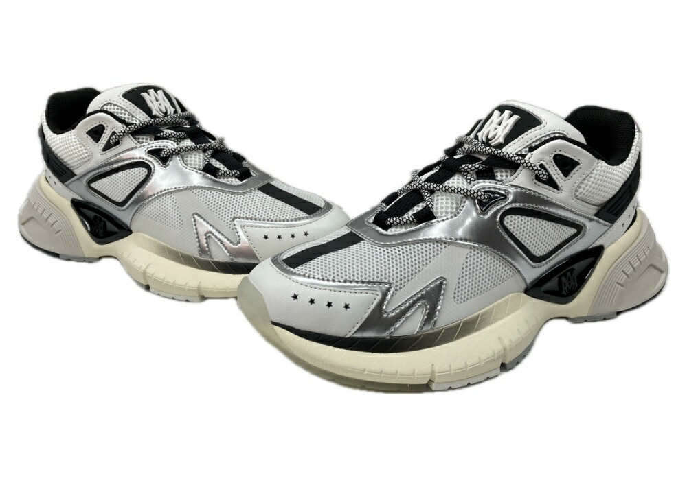 【中古】 アミリ AMIRI MA RUNNER 伝令 メッシュ 置き目撥ね除ける シューズ 灰 AMFOSR1040-068 メンズ靴 スニーカー 薄墨色 大いさ 41 104S-973 メンズ靴-靴-スニーカー