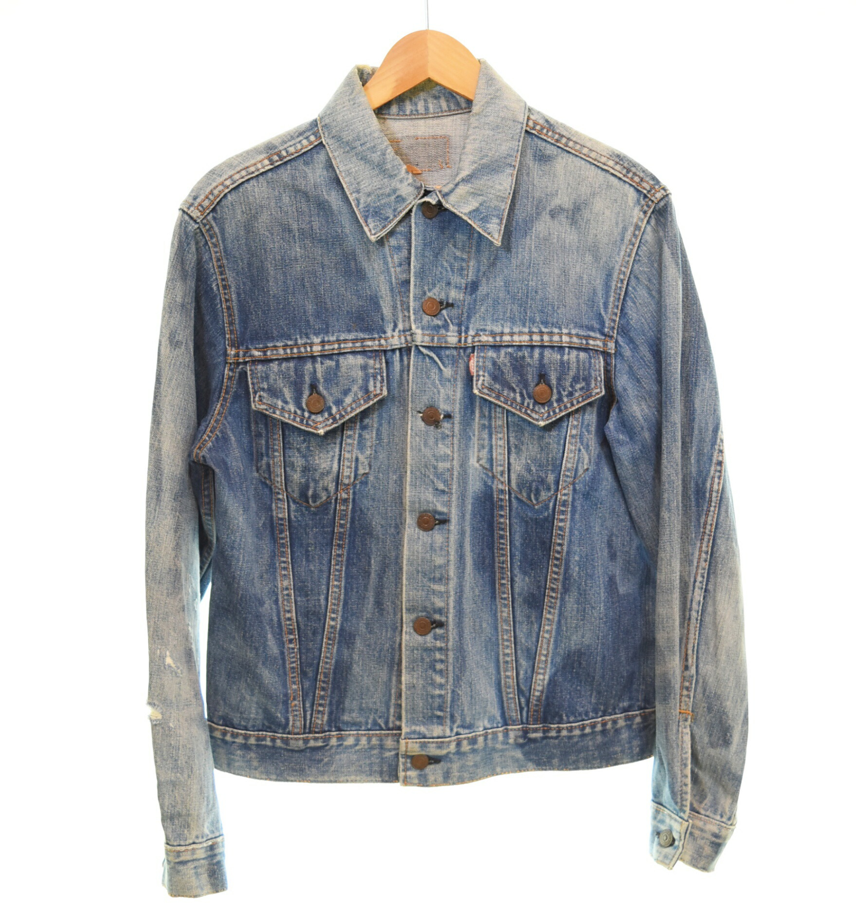 【中古】リーバイス Levi 60 70505 BIG E 4th TYPE DENIM TRUKER JAKCET ビックE デニム トラッカー ジャケット VINTAGE ヴィンテージ 60年代 60s ジャケット ブルー 103MT-3180