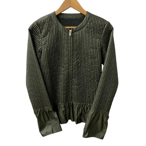 【中古】サカイ sacai ノーカラージャケット プリーツ フリル 16-02779 ジャケット カーキ 201LT-449｜ドンドンサガール