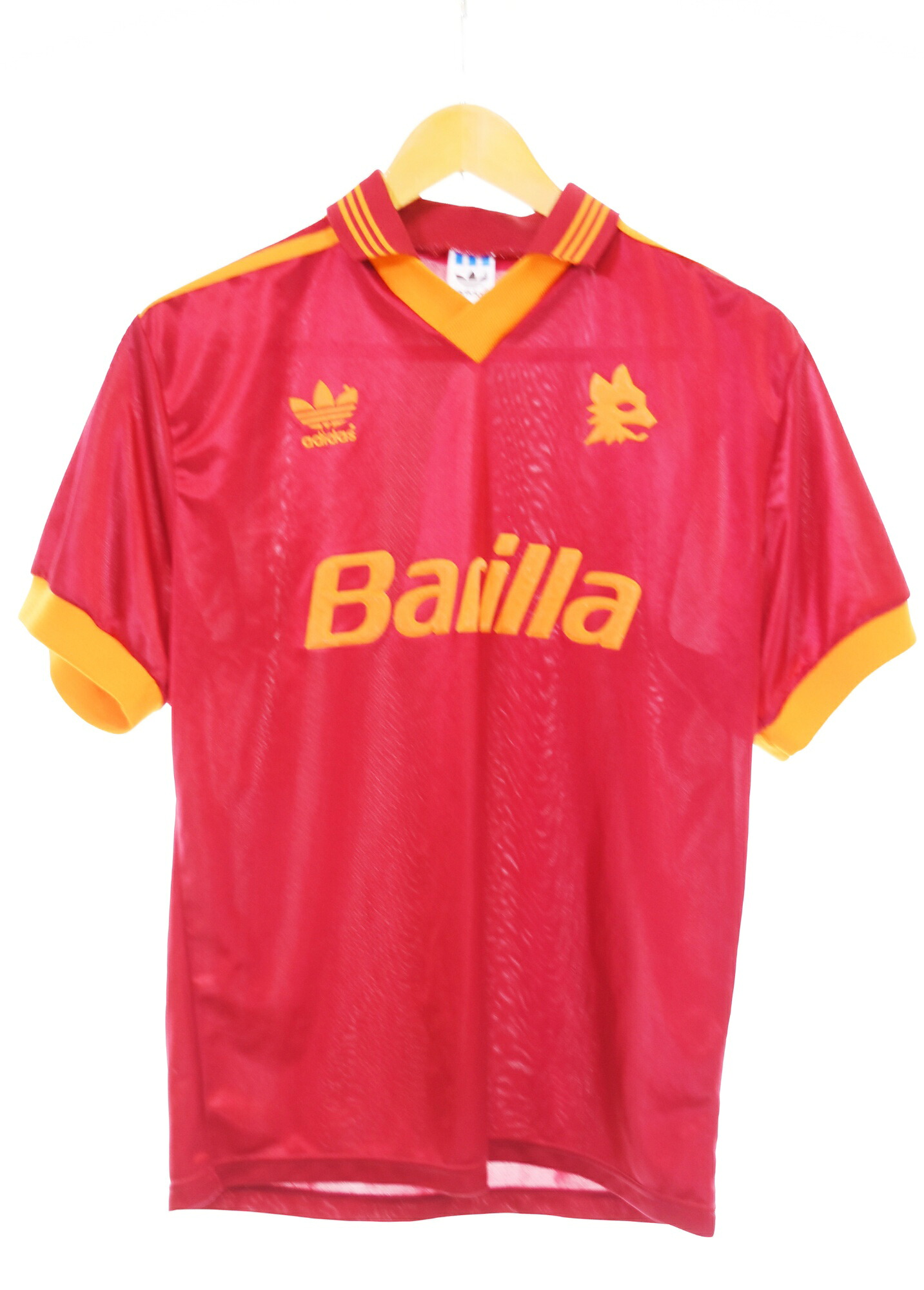 【中古】アディダス adidas 93年 AS永遠の都 デサント製 DESCENT 半袖お召しもの  ASR-9329 半袖プルオーバー 赤いこと S大きさ 103MT-3242