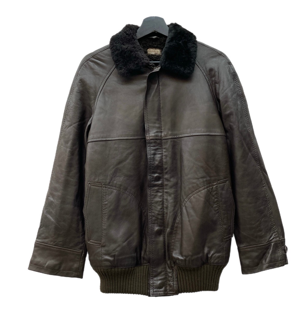 【中古】 ヴィンテージ vintage Raspini Firenze ラスピーニフィレンツェ ユーロ イタリア共和国 飛翔上衣 ボア なめし革上衣 片爪 G-1 茶 大いさ46 上衣 無地 赤銅色 104MT-2239 メンズファッション-コート・ジャケット
