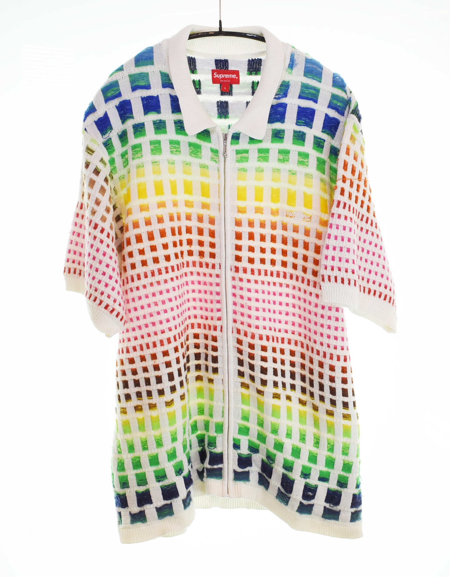 楽天市場】Supreme 23ss Gradient Grid Zip Up Polo XLサイズ