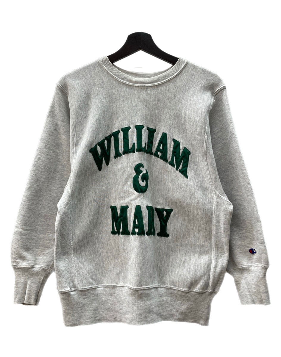 【中古】 はやりっ子 Champion 90s 90年月日 刺しゅう引き船 REVERSE WEAVE リバースウィーブ  メキシコ合衆国製 3段 WILLIAM＆MARY 単科大学 刺しゅう 薄墨色 流汗 刺しゅう 薄墨色 M大きさ 104MT-2282