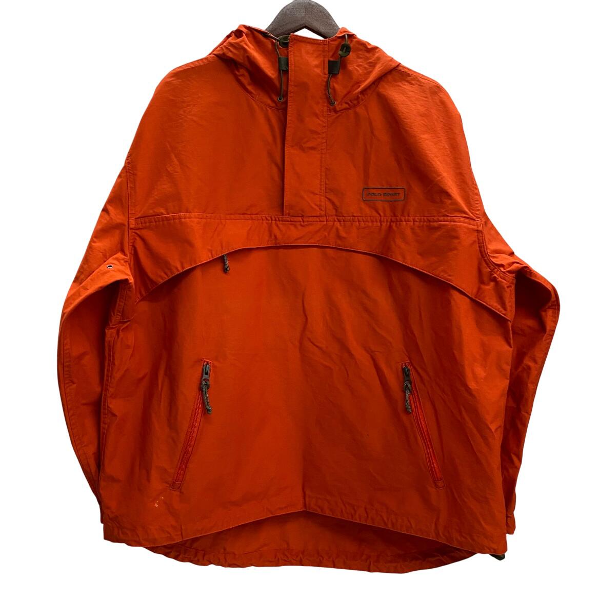 【中古】ラルフローレン RALPH LAUREN 90\u0027s POLO SPORT 綿織物 ナイロン パーカ ティーシャツ パーカー 上衣 オレンジ色 L大きさ 201MT-4870 VB