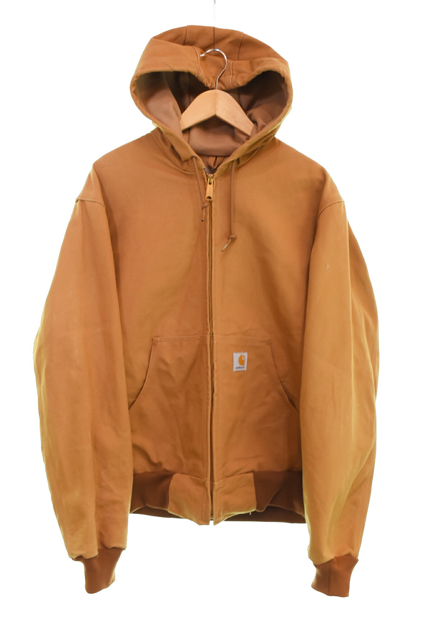 【中古】鉄道車両ハート形 Carhartt 00s ダックアクティブジャケット Made インチ USA 00\u0027s アクテイブパーカー USA製 裏地」サーマル J131BRW S-R 上衣 赤銅色 103MT-3571