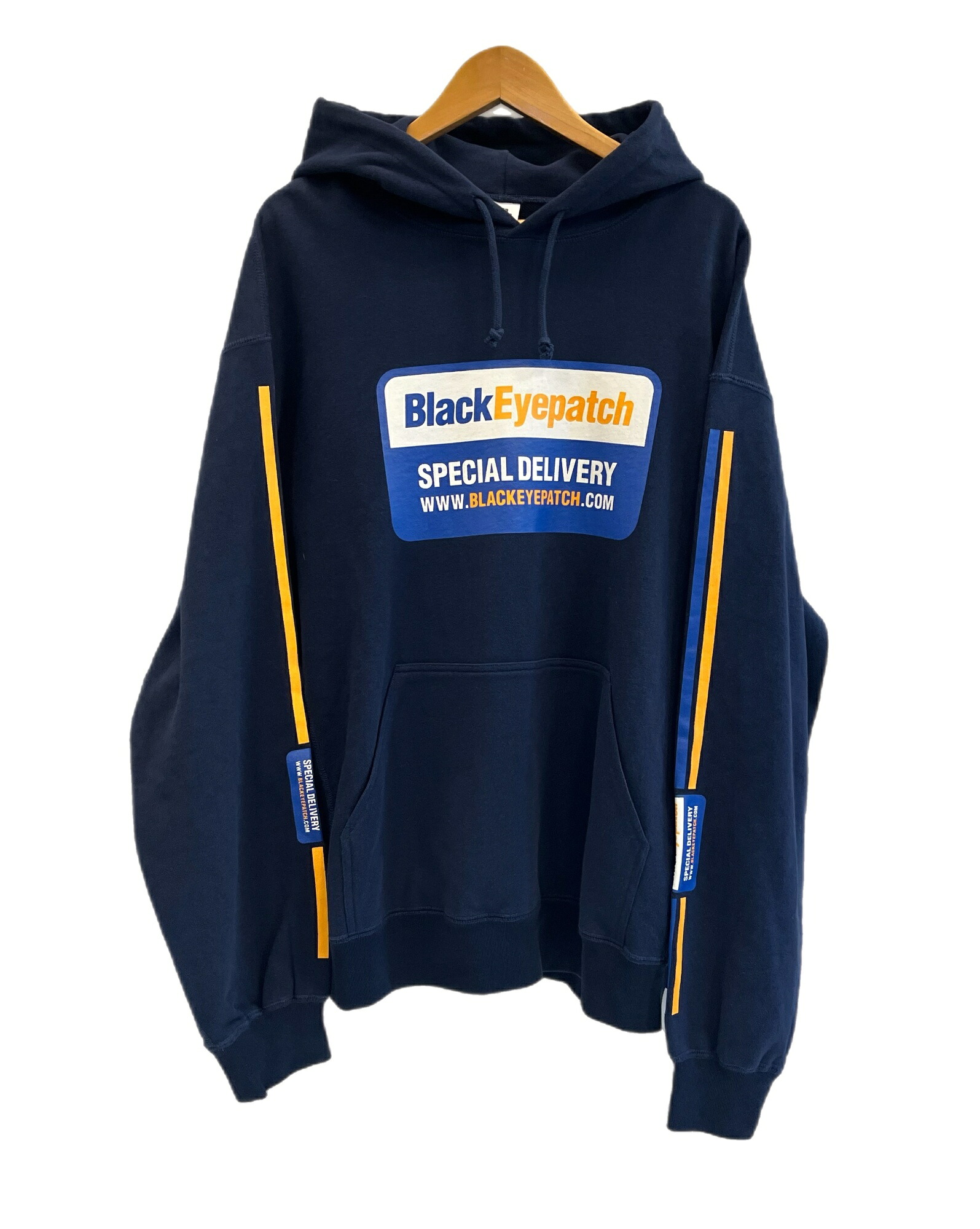【中古】ブラックアイパッチ BlackEyePatch DELIVERYMAN HOODIE 持参マン フーディ パーカー 紺 BEPSS23TP16 XL アノラック 米国海軍 LL大きさ 101MT-5468