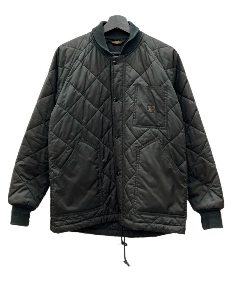 【中古】 ウエストライド WESTRIDE CYCLE TOGS QUILTING JACKET キルティング ジャケット スナップボタン アウター 黒 ジャケット ロゴ ブラック Sサイズ 104MT-2438|ドンドンサガール