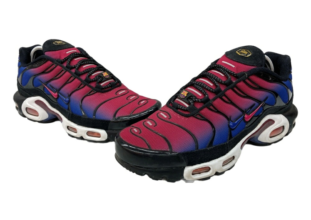 【中古】 ナイキ NIKE 23年製 × Patta パタ × FC BARCELONA バルセロナ AIR MAX PLUS エア湖 マックス つけ加える マップラ シューズ 紫 青 FN8260-001 メンズ靴 スニーカー パープル 25.5珊 104S-1105