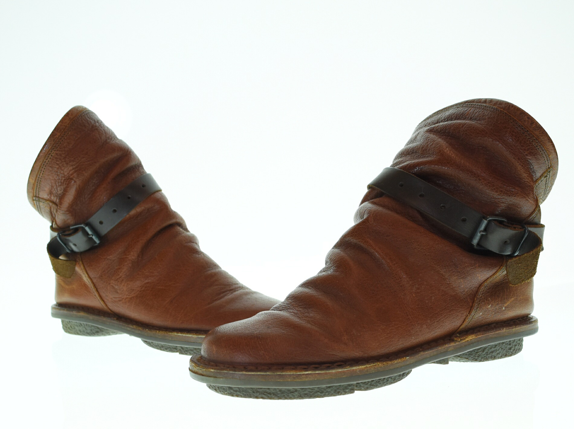 【中古】トリッペン trippen BOMB 爆裂弾 SHORT BOOTS 遊撃手 ブーツ LEATHER なめし革 レディース靴 ブーツ 余分の物 赤銅色 38 103S-1379