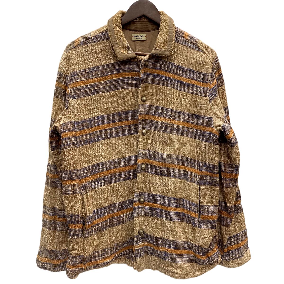 【中古】エターナル ETERNAL HAND LEVEL Cotton Woven Jacket コンチョボタン 上衣 ベージュ 201MT-5060 VB コート・ジャケット-メンズファッション