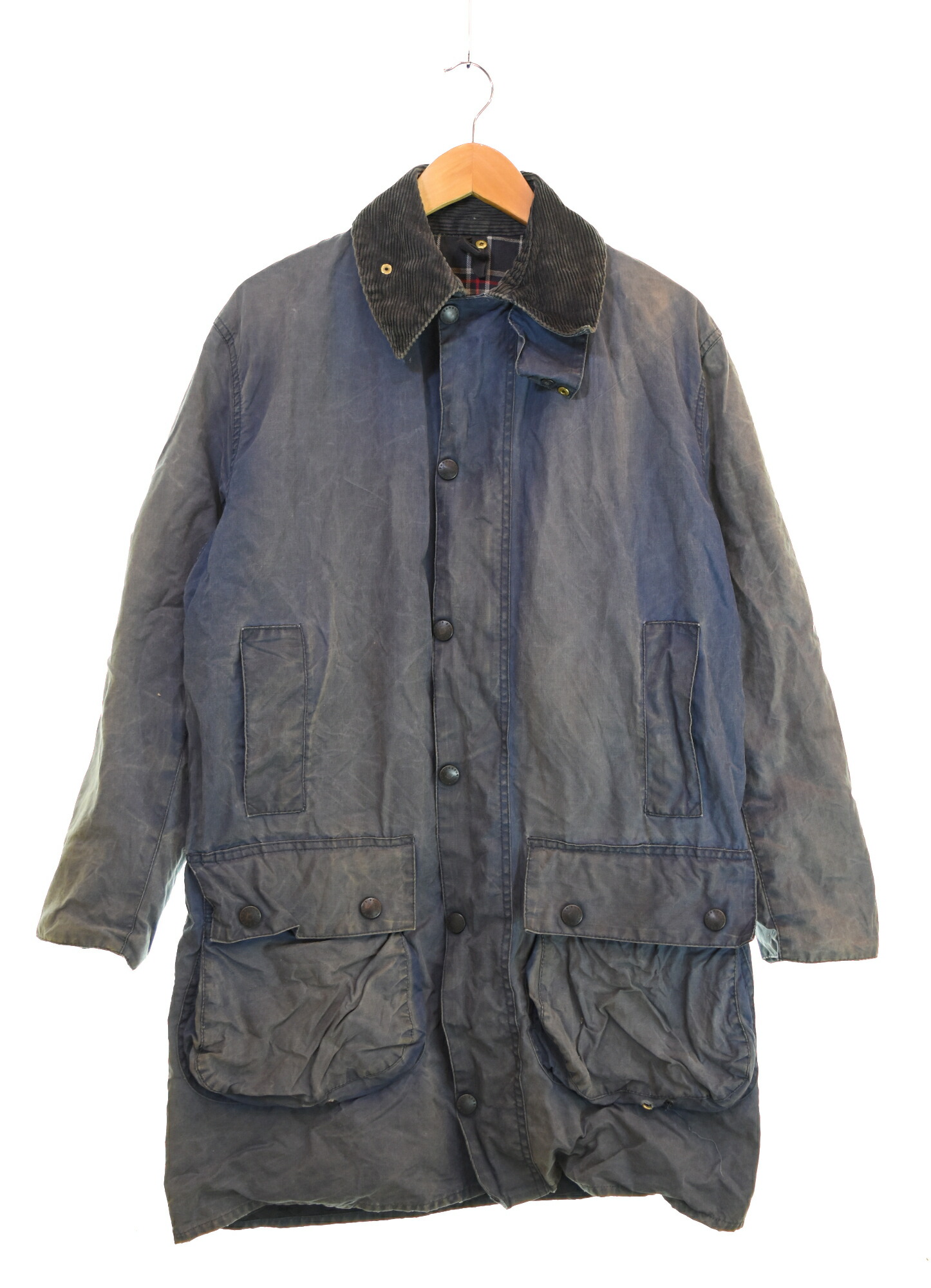【中古】バブアー Barbour 90s BORDER 旧3ワラント 92年製 90\u0027s 3クレスト C38 厚地の外套 米国海軍 103MT-3754