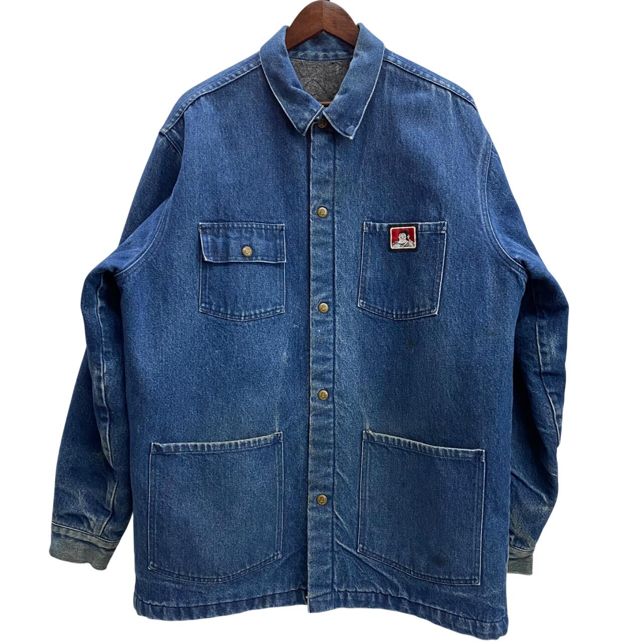 【中古】ベンデイビス BEN DAVIS 90's USA製 デニム カバーオール ブランケット ジャケット ブルー XLサイズ 201MT-5152 VB|ドンドンサガール