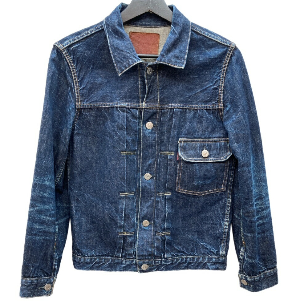 【中古】 ティーシービージーンズ TCB JEANS 30’s Denim Jacket 1st TYPE 一塁手印字機 日本製 シンチバックル ジーンズ上衣 Gジャン 紺 上衣 無地 米国海軍 104MT-2602