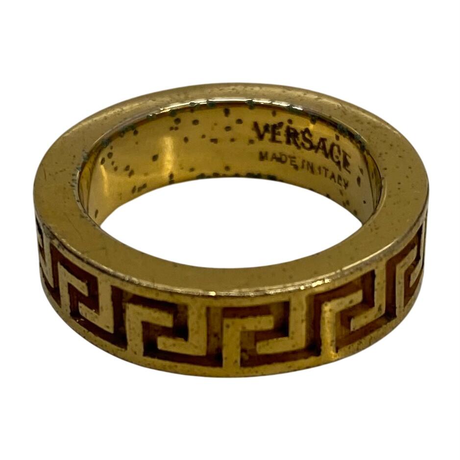 【中古】ヴェルサーチェ VERSACE グリーク 11号 イタリア製 メンズ宝飾品・佩び物 指環・輪っか ゴールド 201goods-865