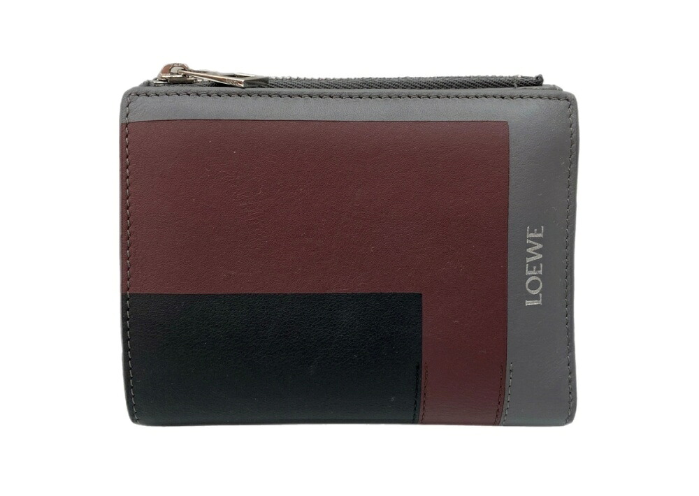 【中古】 ロエベ LOEWE Billfold Wallet  折りたたみ 紙入れ 二つ折り パウダーコンパクト ウォレット 歌留多 硬貨 入れもの CEM1NCWX01 紙入れ・入れもの メンズ紙入れ ロゴタイプ マルチ色つや 104W-34