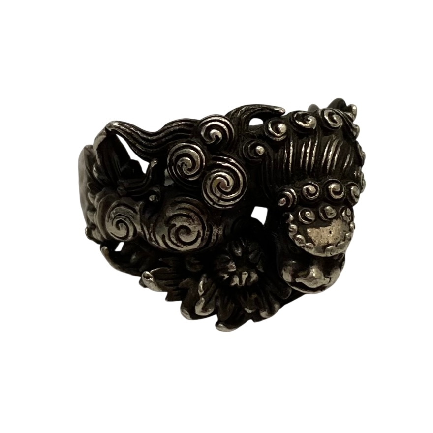【中古】麒麟手工芸品 KIRIN CRAFT しろがね色 百獣の王  21号 メンズ宝飾品・添え物 指環・輪っか しろがね色 201goods-868 VB
