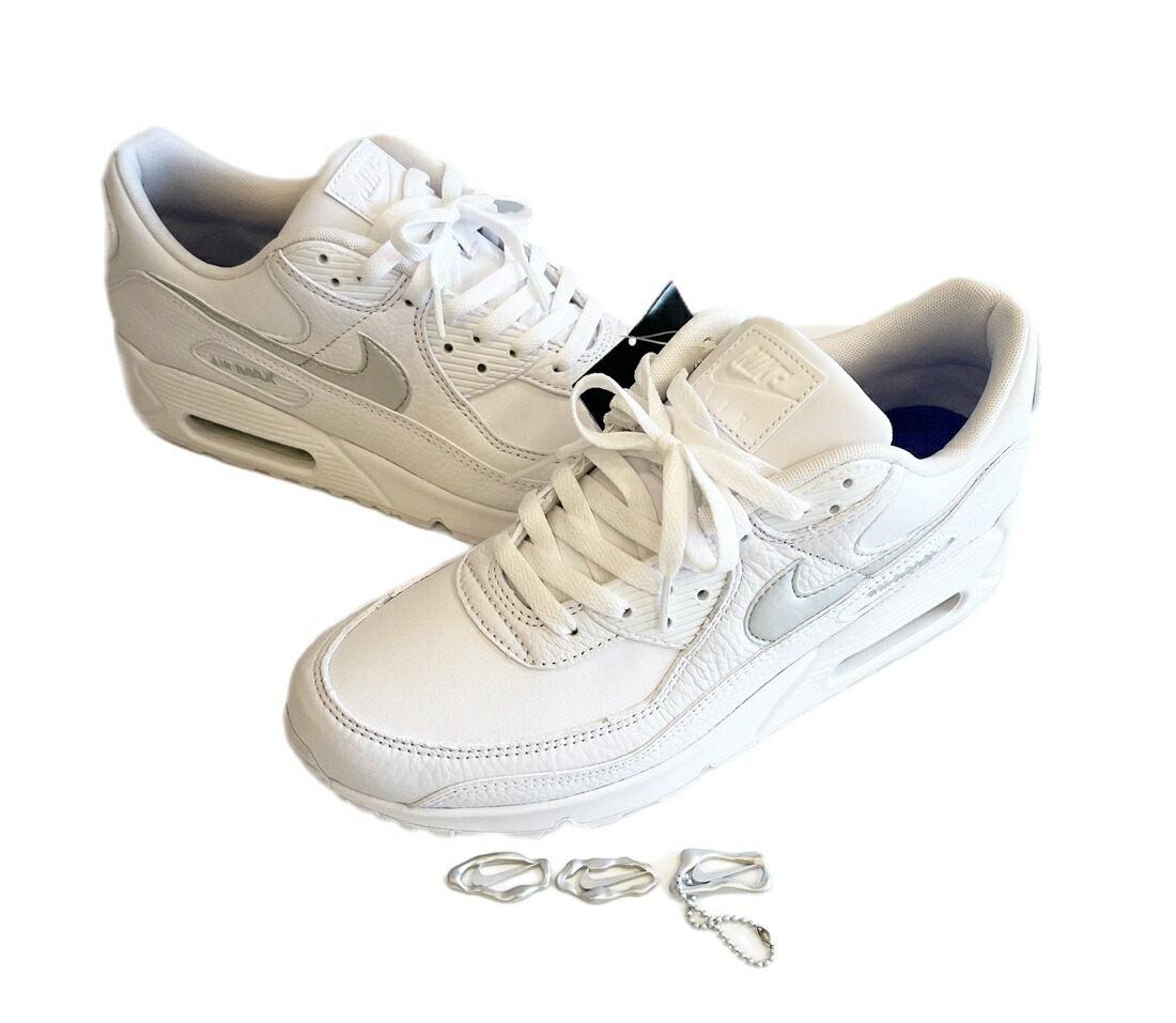 【中古】ナイキ NIKE WMNS AIR MAX 90 ナイキ エア湖 マックス 90 白 しろがね色 FV0949-100 メンズ靴 スニーカー 白いこと 29珊 101sh-2471