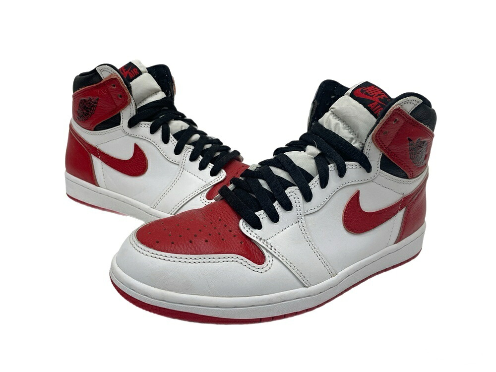 【中古】ナイキ NIKE AIR JORDAN 1 RETRO HIGH OG HERITAGE エアジョーダン レトロハイ ヘリテージ 555088-161 メンズ靴 スニーカー 白いこと 26.5珊 601sh-80