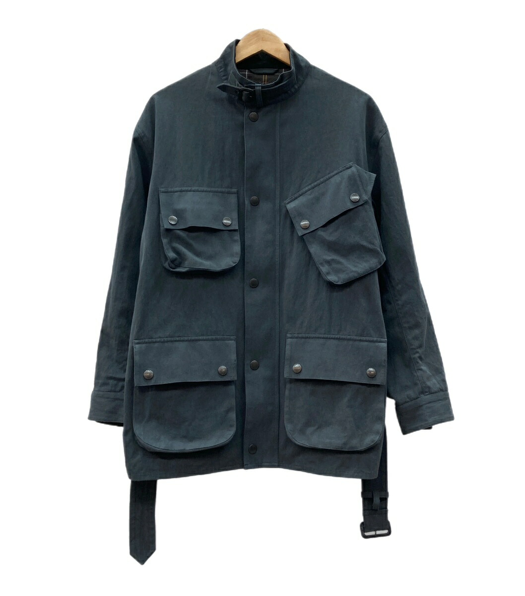 【中古】 バブアー Barbour Modified International JK ナノユニバース 別注 インターナショナル スタンドカラー モーターサイクル チャコール 231MCAS053 サイズ38 ジャケット 無地 グレー 104MT-2677｜ドンドンサガール