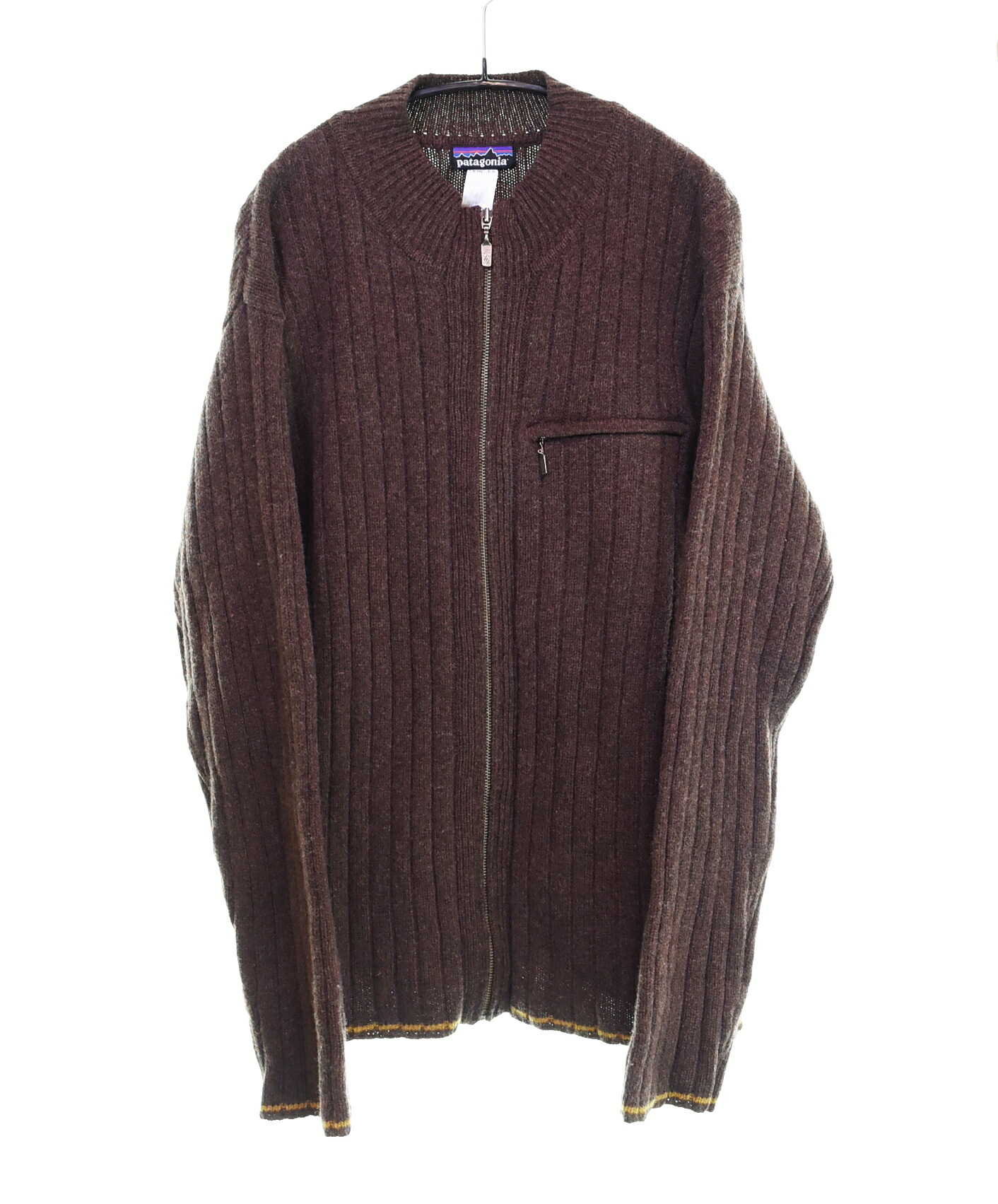 【中古】パタゴニア PATAGONIA 00\u0027s ドライバーズ 編み物 DRIVERS KNIT ジップ 脹れ上がる 子ヒツジ 毛糸 編み物 ZIP UP ランダムアクセス記憶装置 WOOL KNIT  516265F6 XL プルオーバー 赤銅色 LL大きさ 103MT-3962