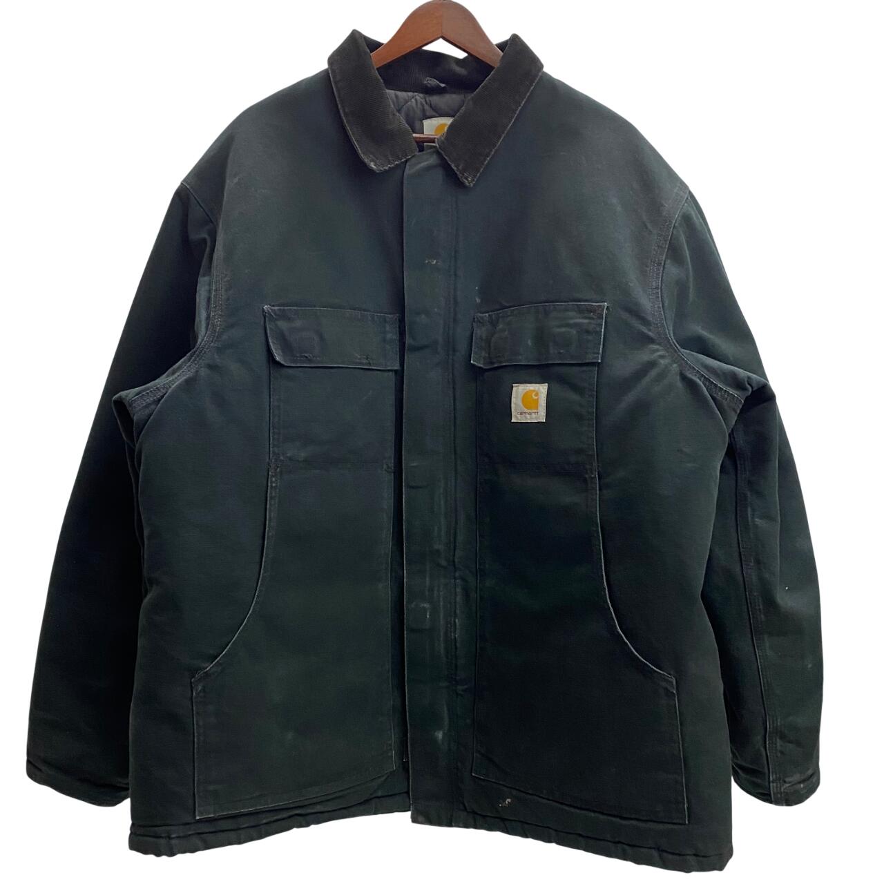 【中古】鉄道車両ハート形 Carhartt トラディショナルジャケット ダックジャケット 細工物上衣 上衣 黒いこと 201MT-5286 VB